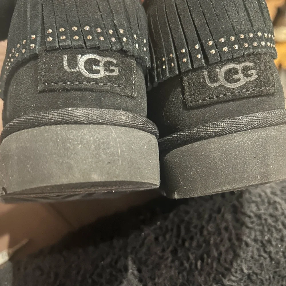 UGG Black Suede Fringe Boots - Picture 8 of 15